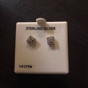 1/4 CTTW Sterling Silver Earrings